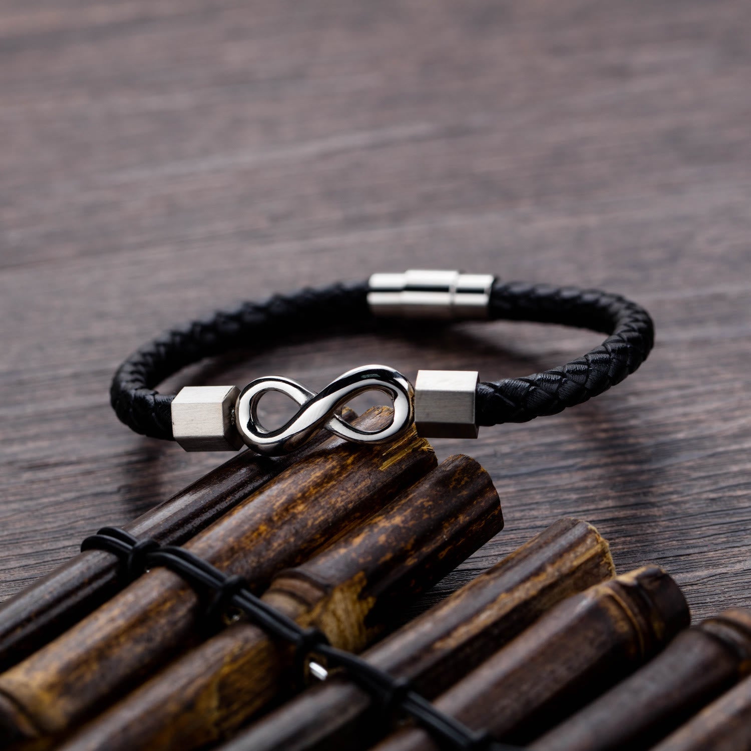 Stainless Steel Infinity Bracelet for Couples Friends,Friendship Braided leather