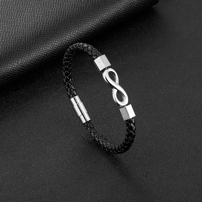 braided leather bracelet infinity knot