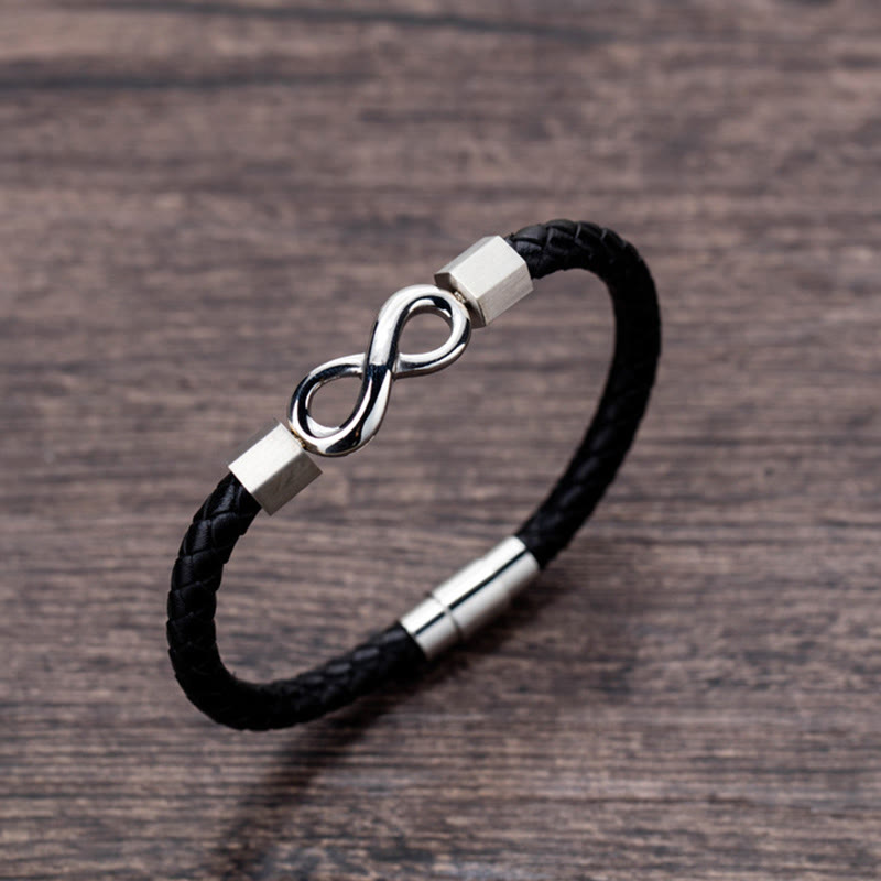 Infinity Love Number 8 Friendship Leather Wristband Bracelet