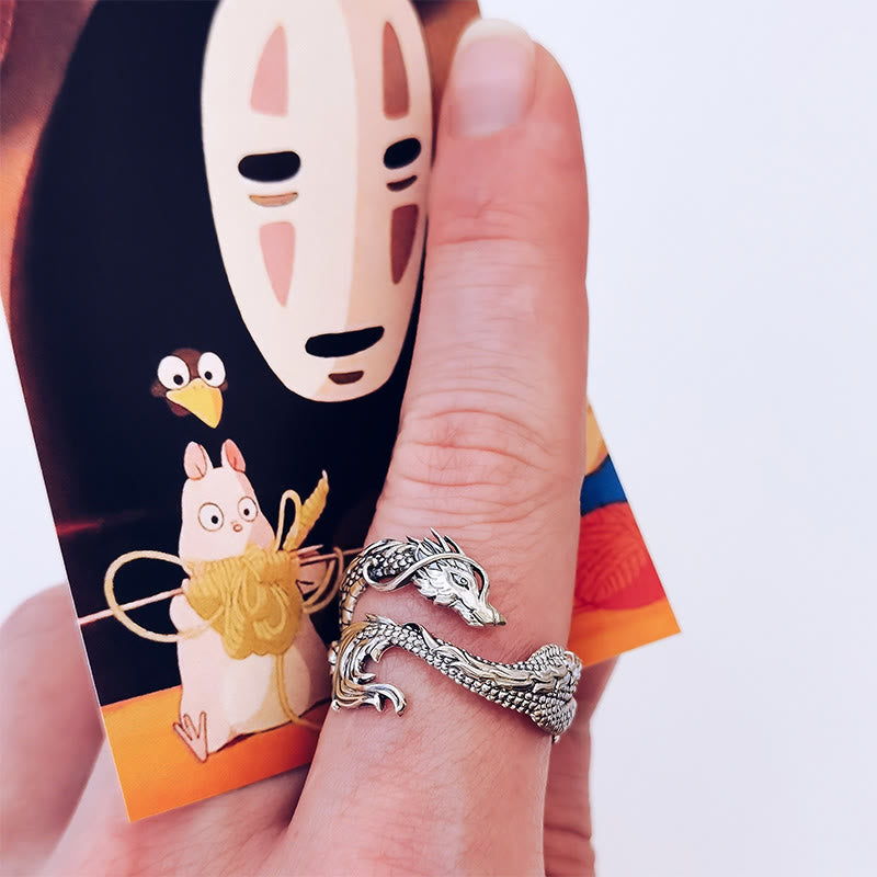 Sliver Ancient Dragon Open Knuckle Ring 