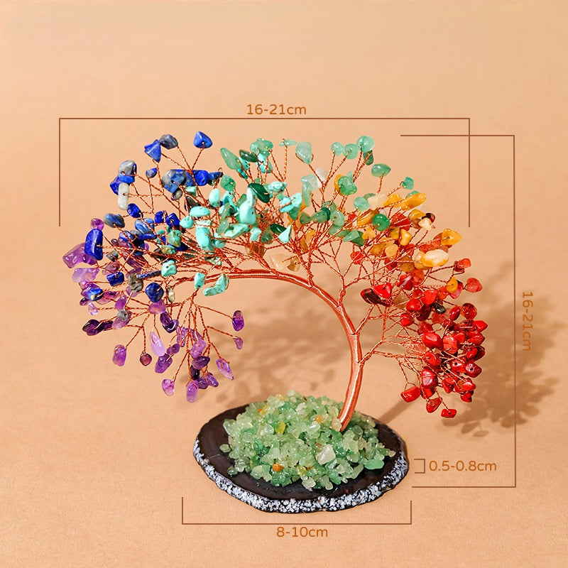 7 Chakra Healing Crystal Tree: A Vibrant Rainbow Gemstone Centerpiece