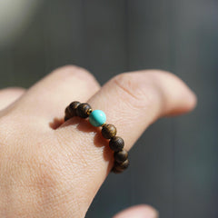 Fengshui Elegant Agarwood Wooden Bead Ring
