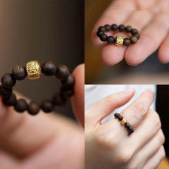 Fengshui Elegant Agarwood Wooden Bead Ring
