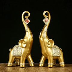 Lucky Elephant & Goldfish Statue - Feng Shui Home Decor, Housewarming Gift