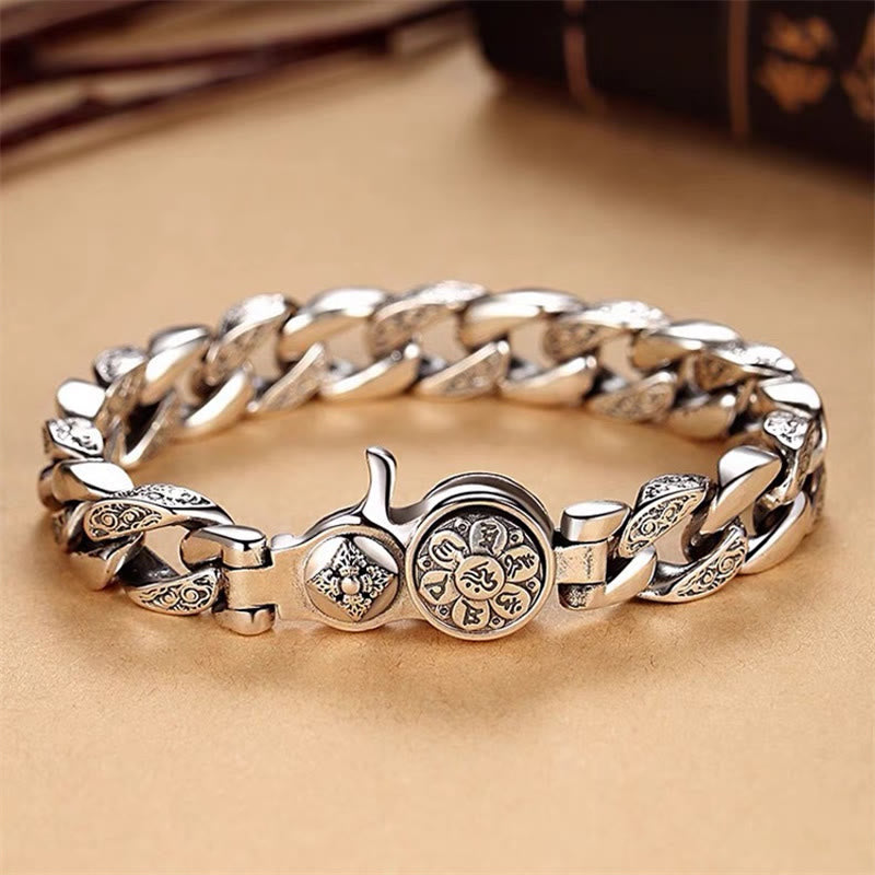 Sterling Silver six-Word Mantra Bracelet